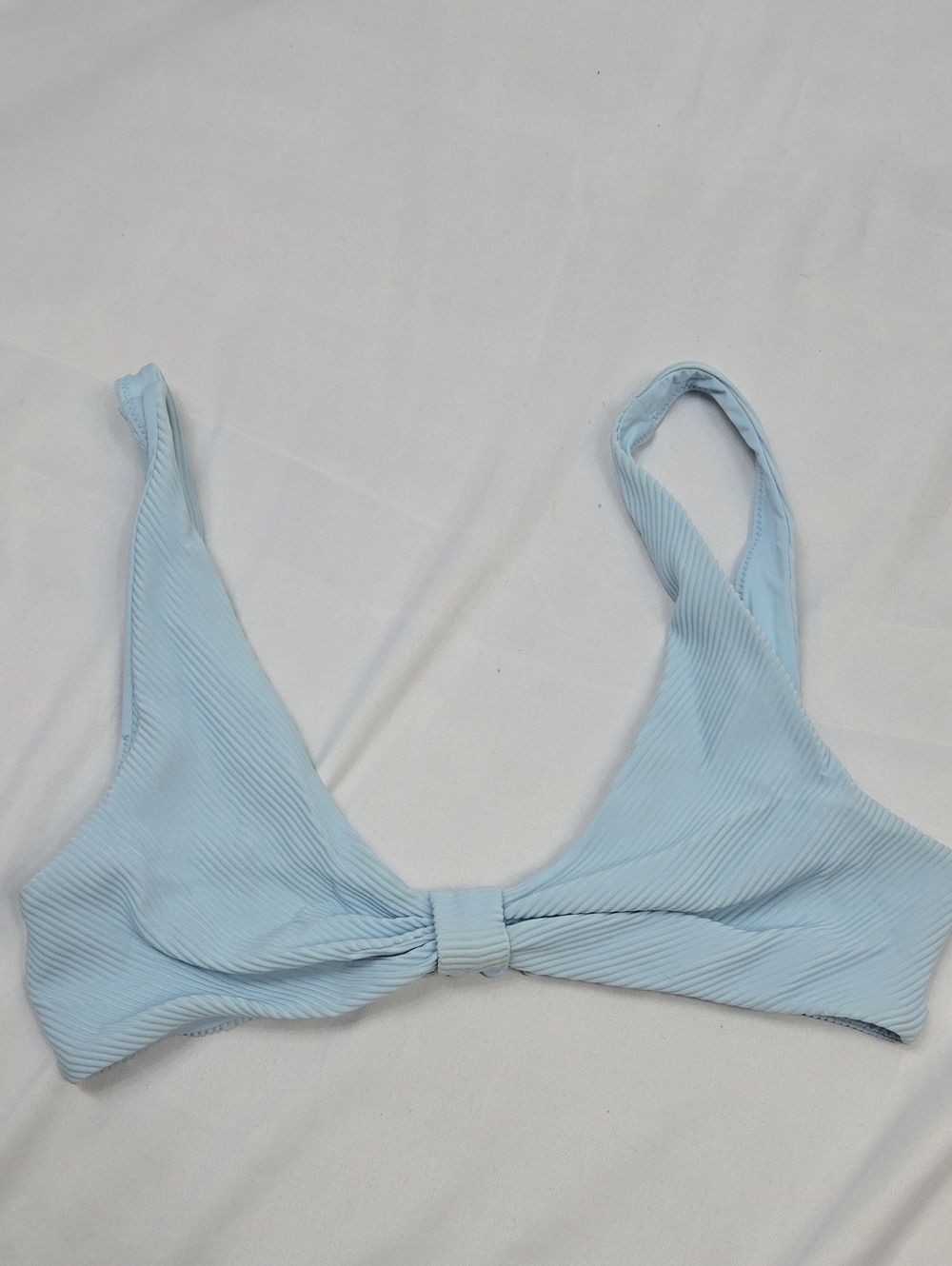 Paris Atelier & Other Stories Powder Blue Ribbed Swim Top US 8